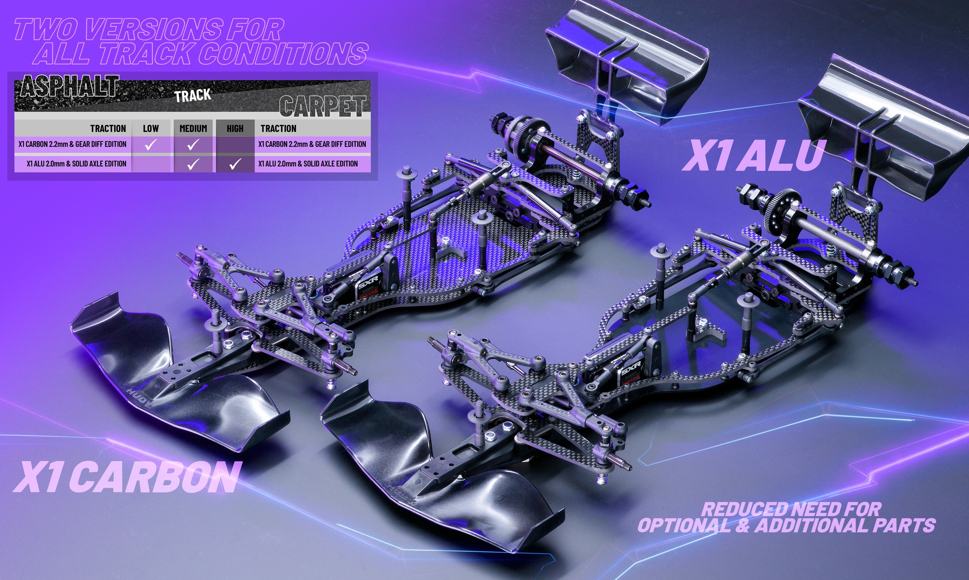 XRAY X1'25 1/10 Formula 1 – Carbon monocoque chassis, rear POD